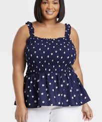 Smocked Blouse Peplum Shirt