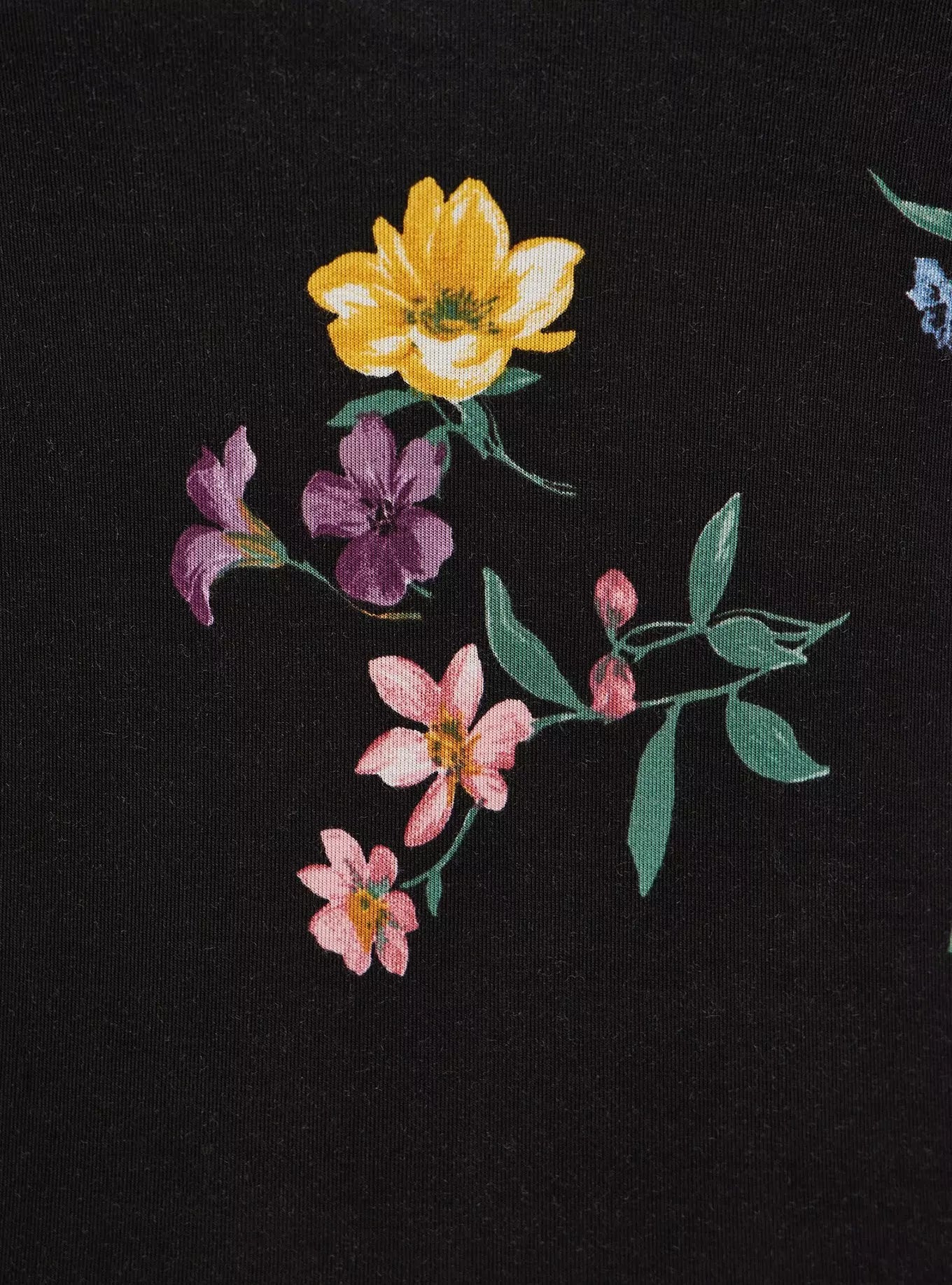 Tiered Crop Top + Mini Skirt Set - Super Soft Floral Black