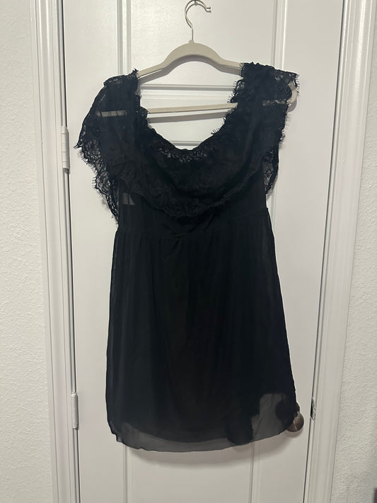 Black Ruffle Lingerie Dress