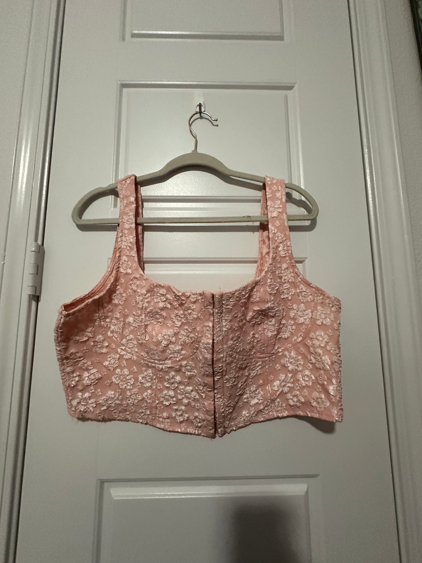Cropped Pink Lace Top