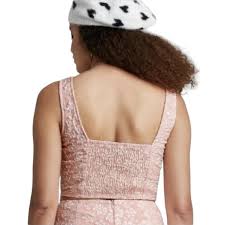 Cropped Pink Lace Top