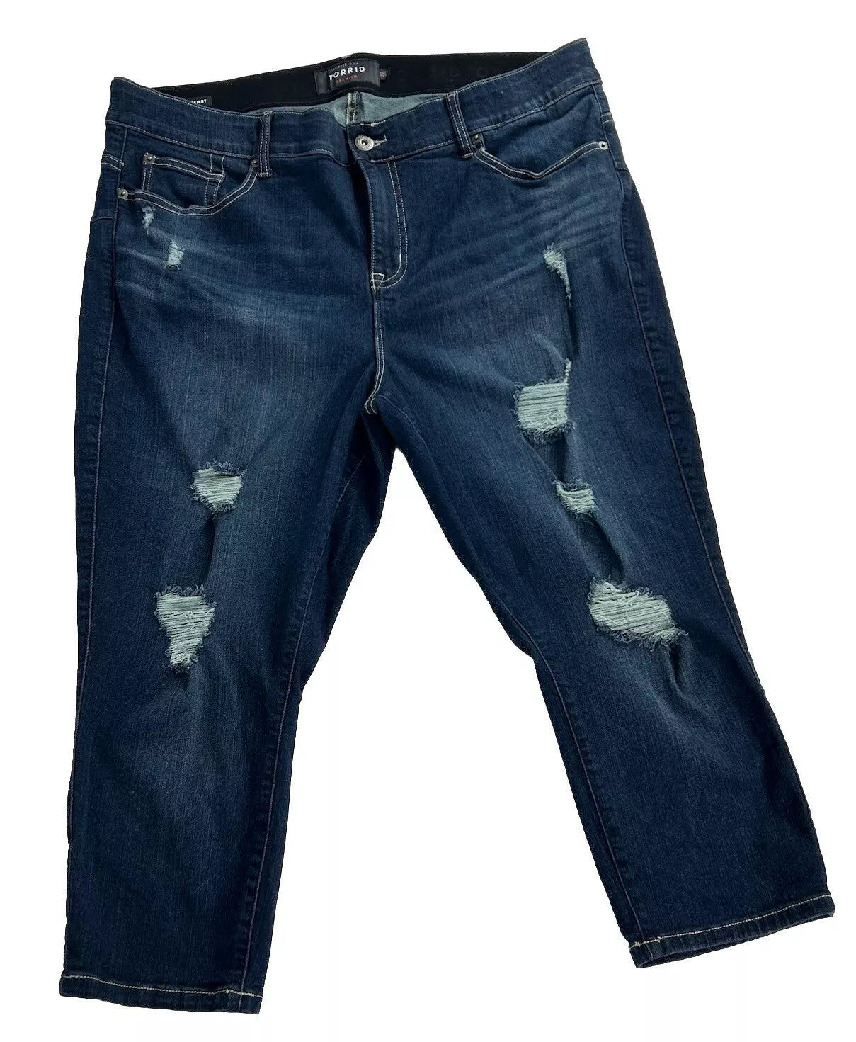 Cropped Bombshell Skinny Distressed Jeans